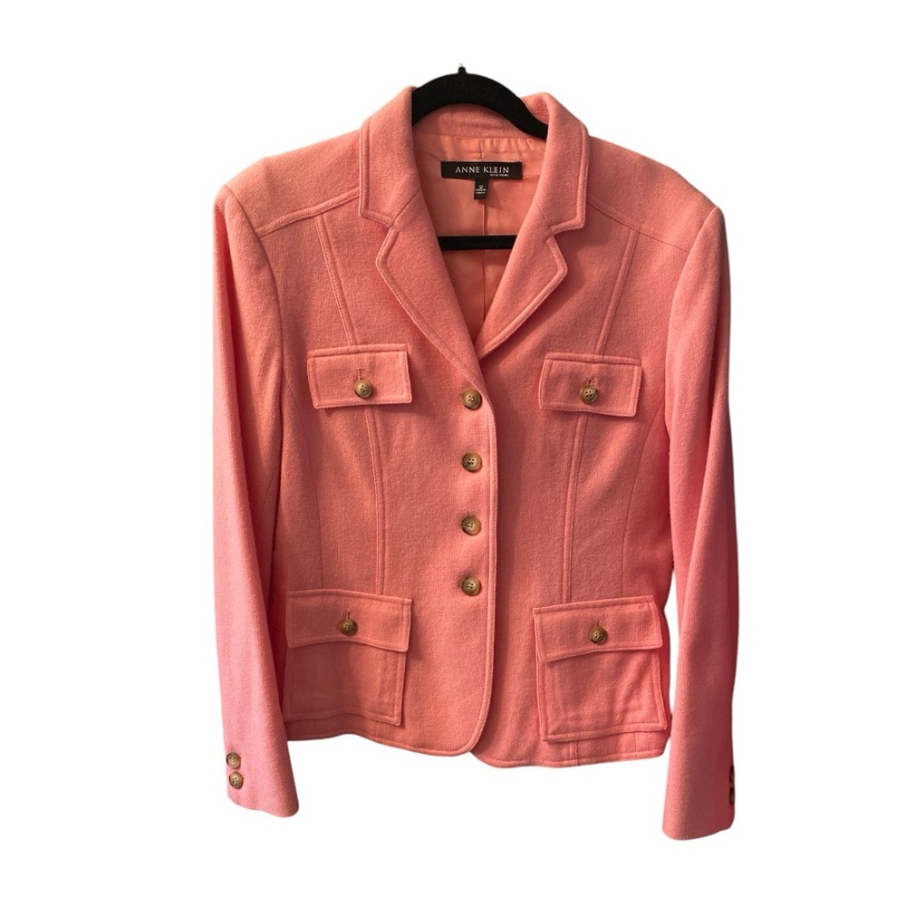 Anne Klein Pink Wool Blazer Size 12